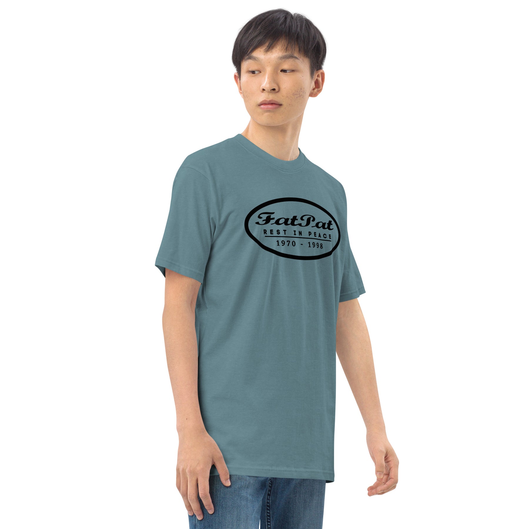 Fat Pat RIP Emblem Men’s premium heavyweight tee