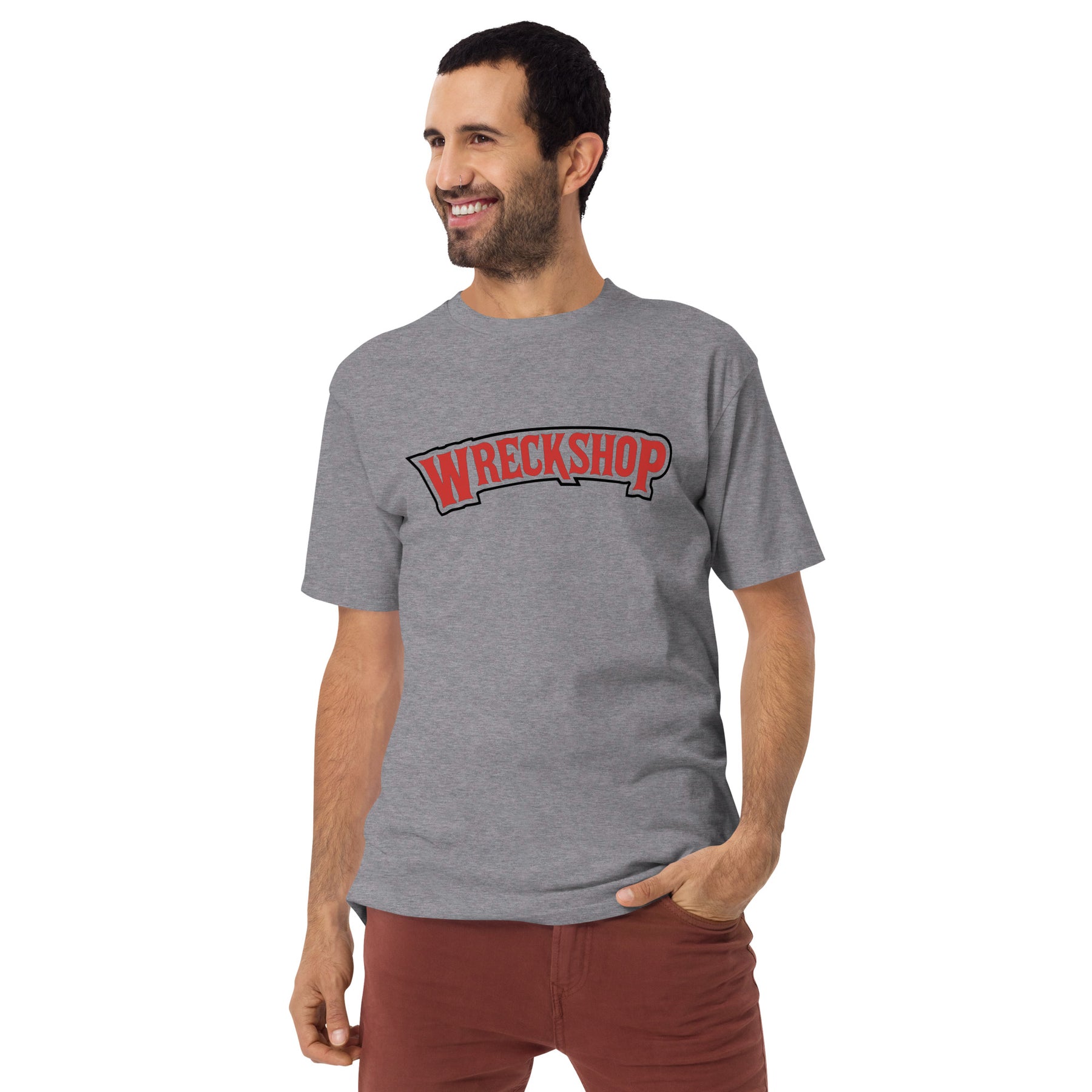 Wreckshop "Backwoods" Parody Men’s premium heavyweight tee