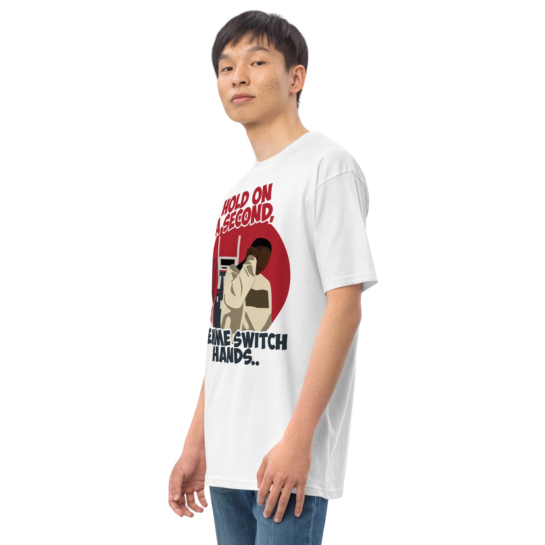 "Lemme Switch Hands" Men’s premium heavyweight tee