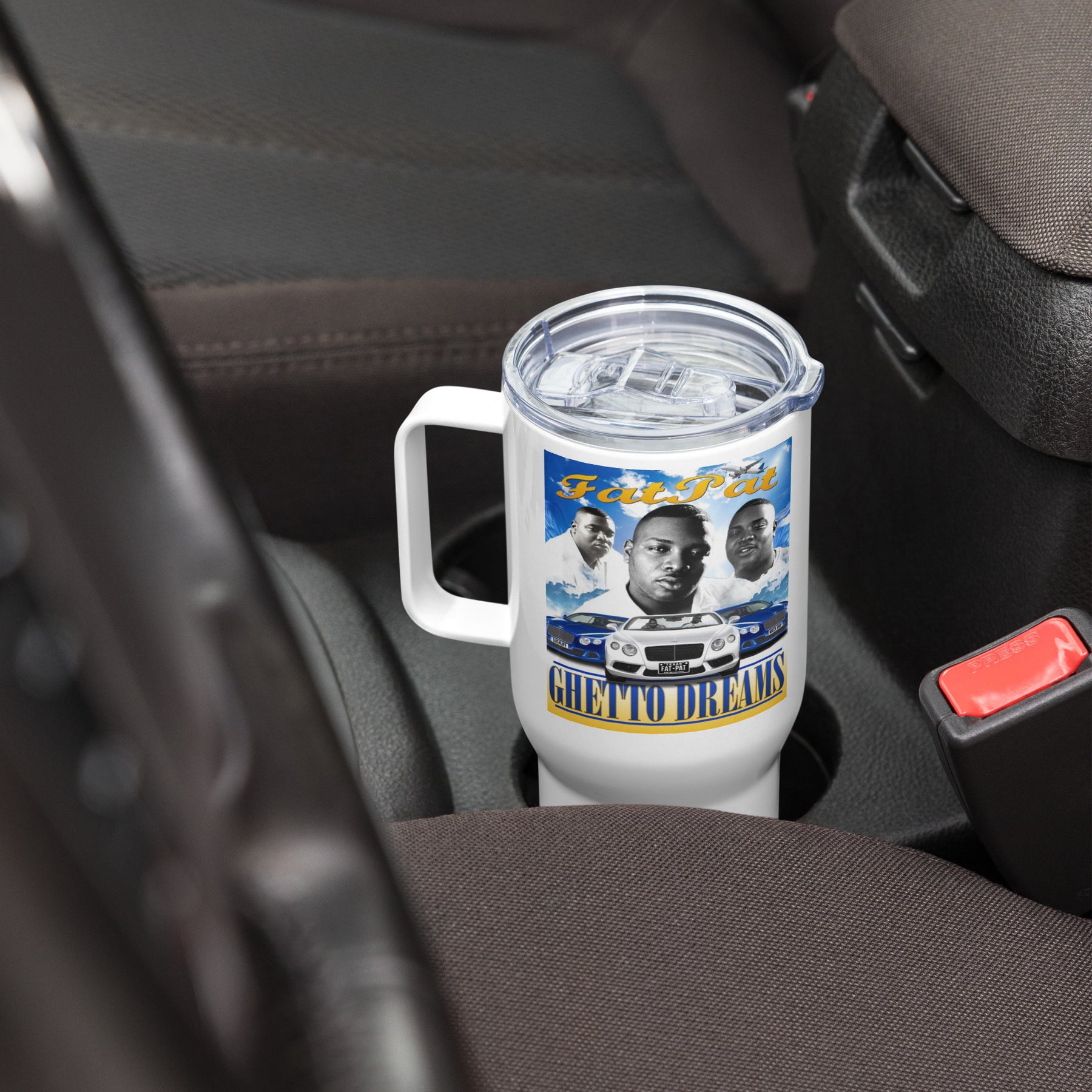 Fat Pat Ghetto DreamsTravel mug with a handle