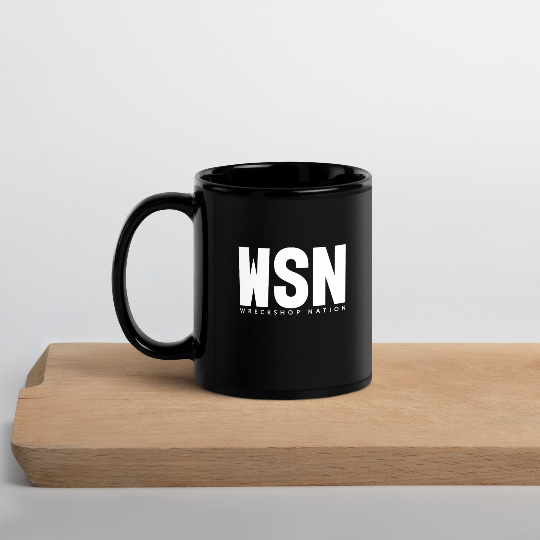 WSN Black Glossy Mug