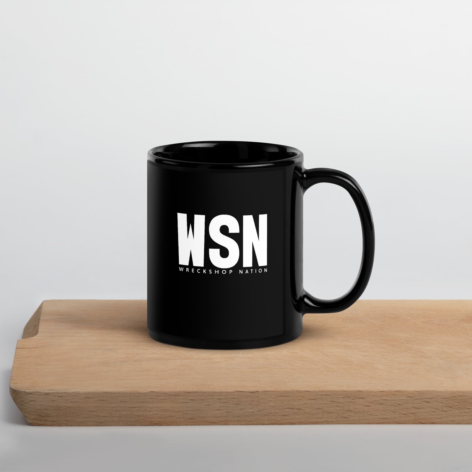 WSN Black Glossy Mug