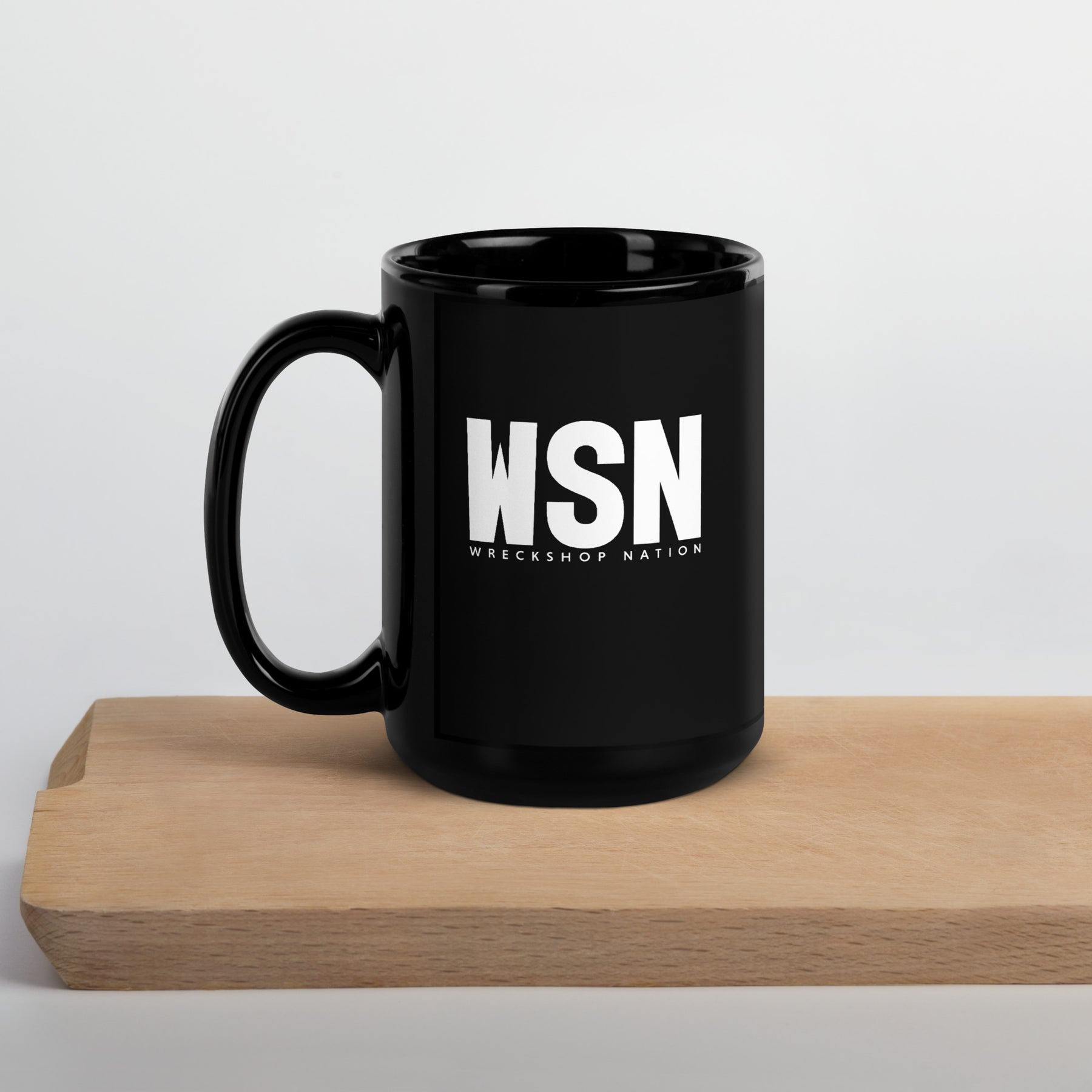 WSN Black Glossy Mug