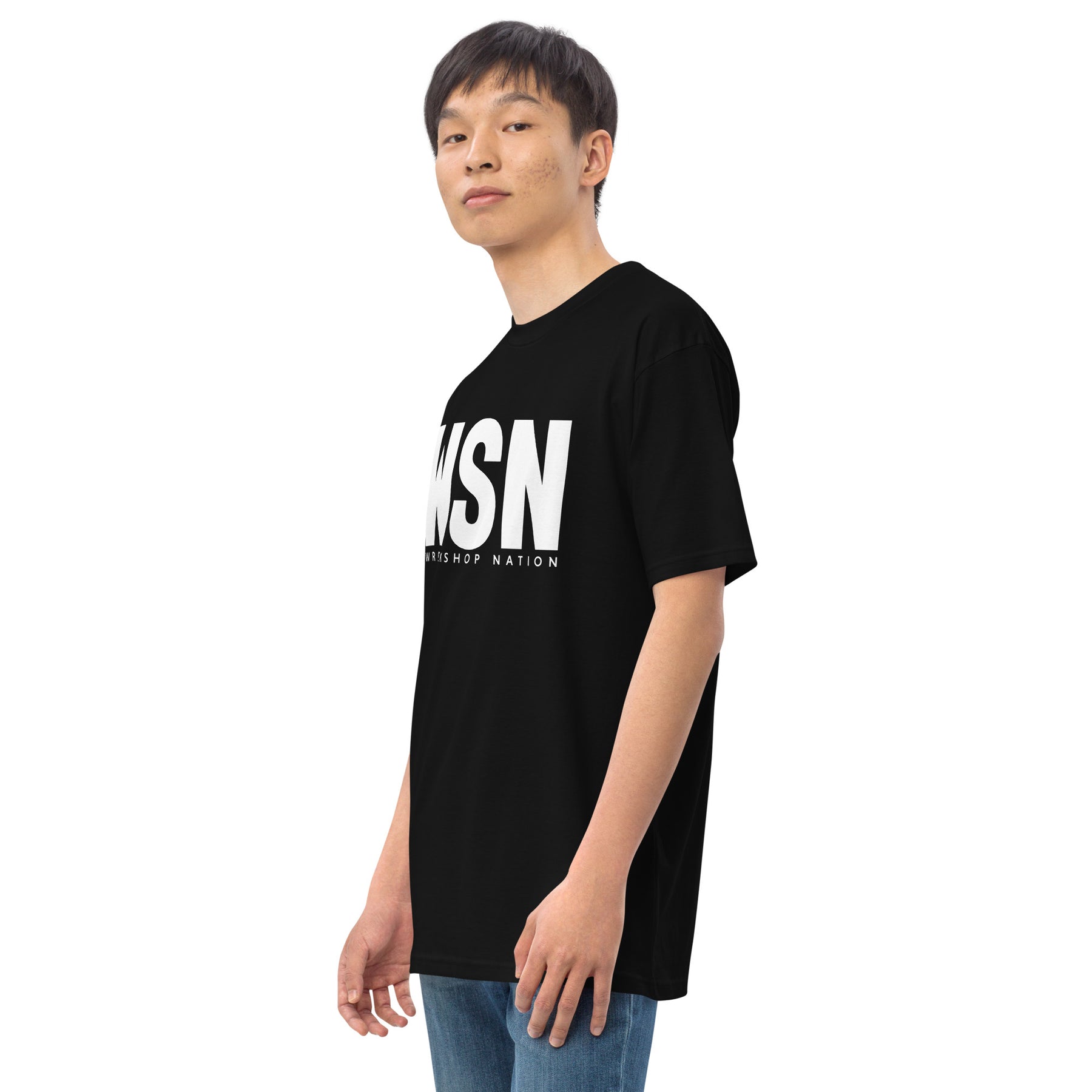 Men’s premium Black Wreckshop Nation T-Shirt