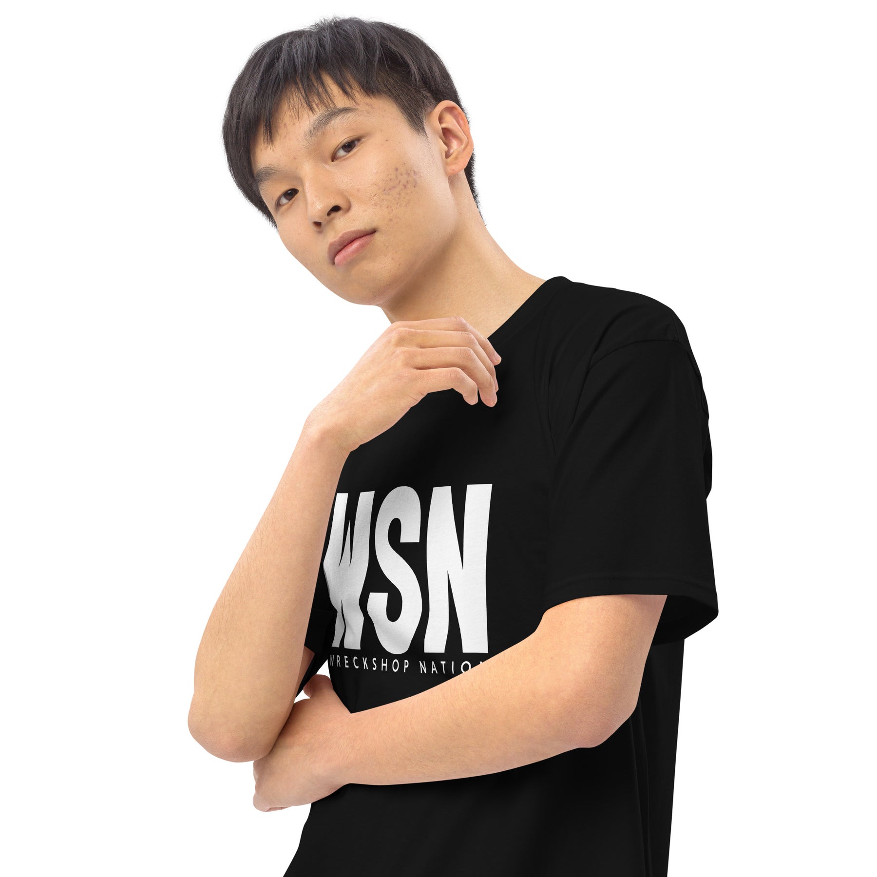 Men’s premium Black Wreckshop Nation T-Shirt