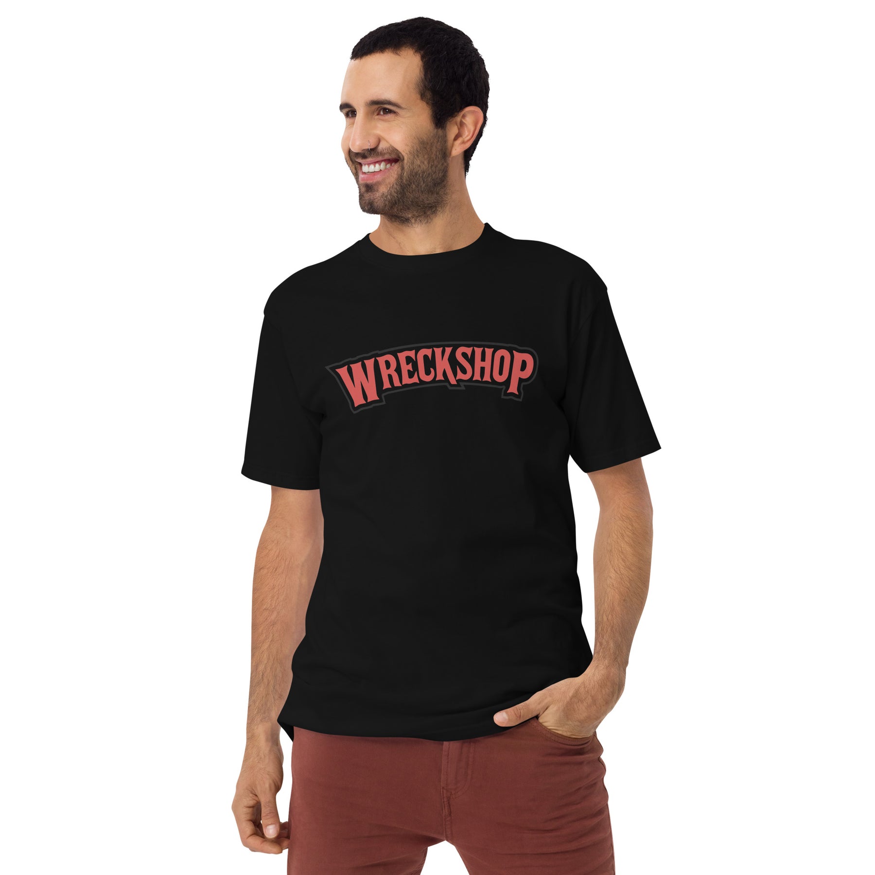 Wreckshop "Backwoods" Parody Men’s premium heavyweight tee