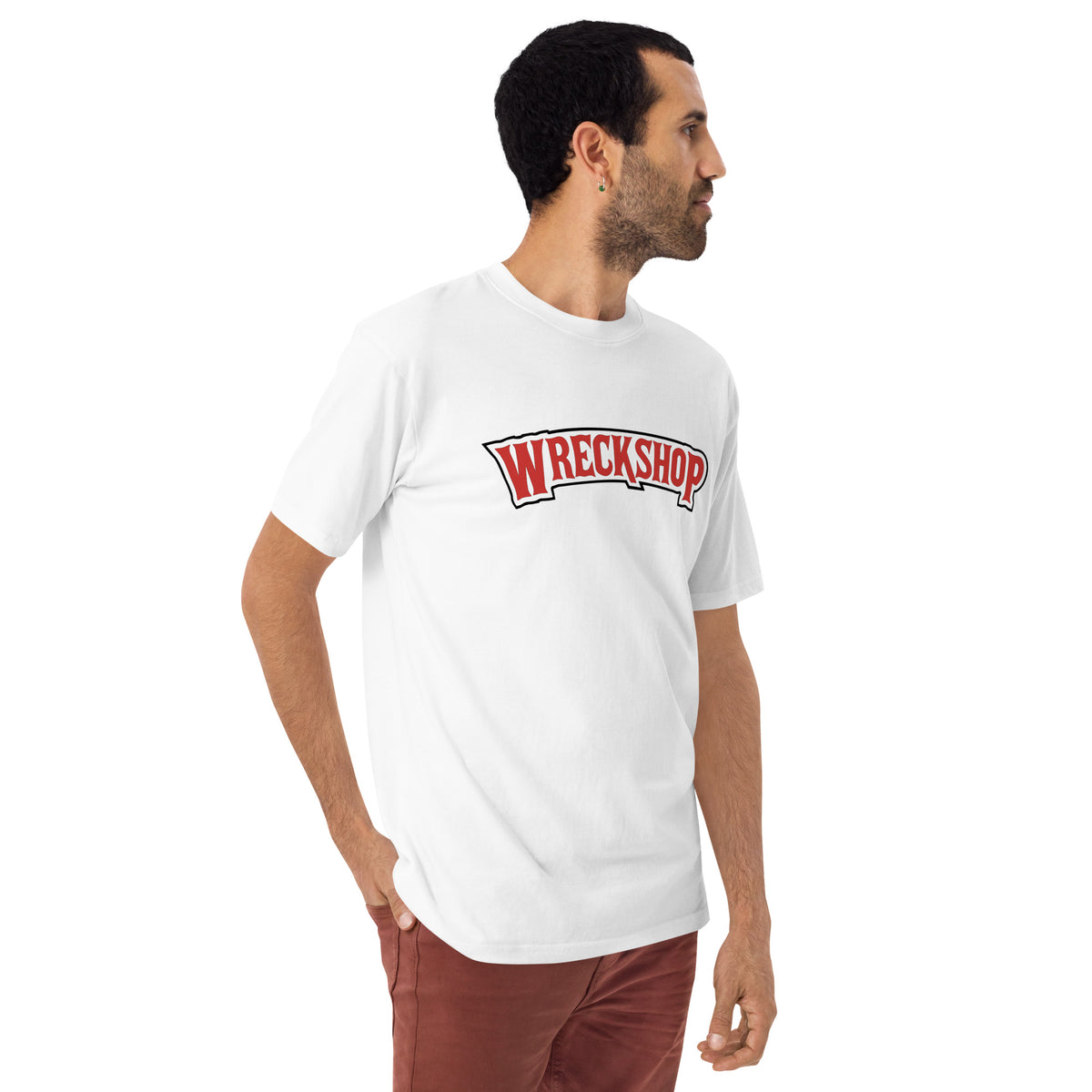 Wreckshop "Backwoods" Parody Men’s premium heavyweight tee