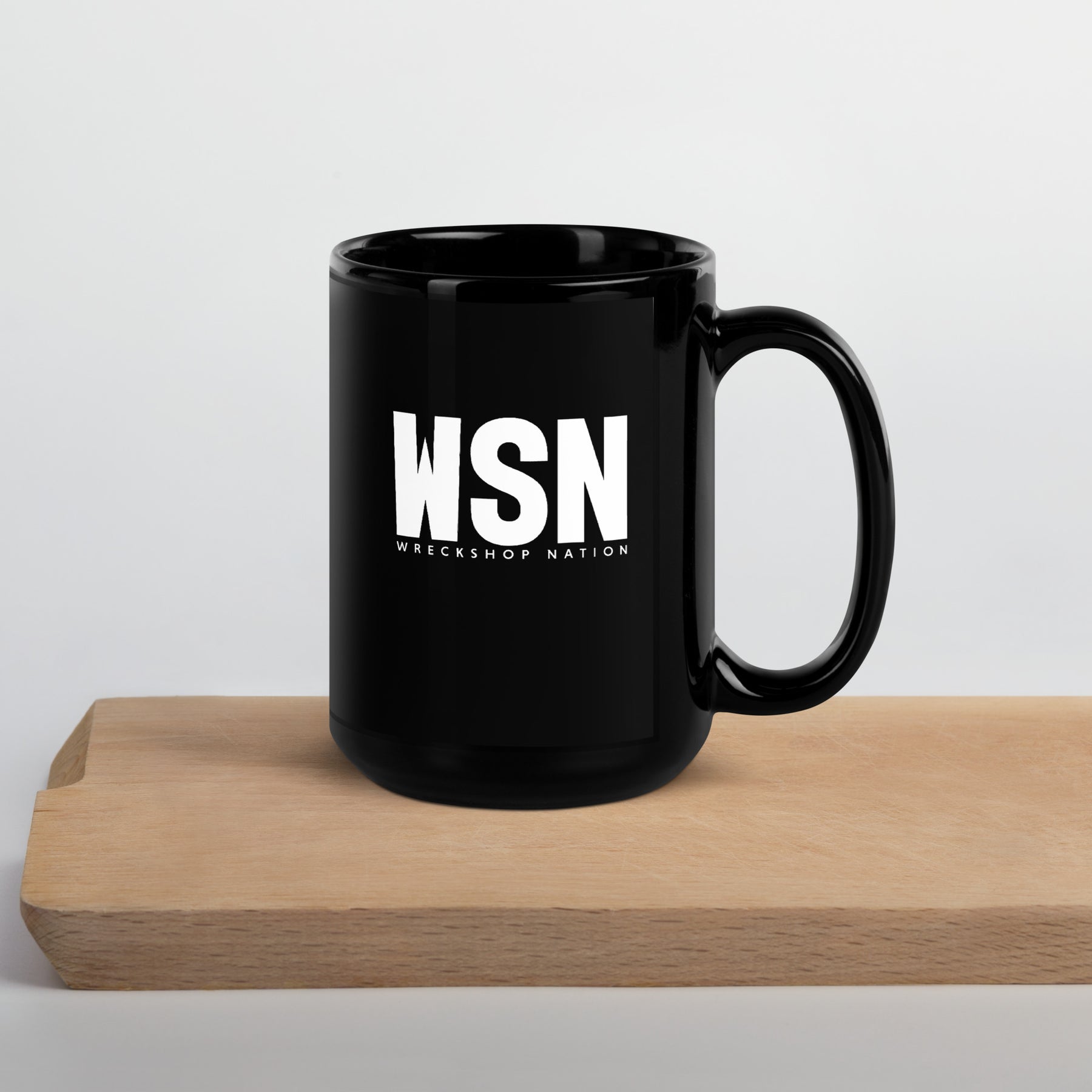 WSN Black Glossy Mug
