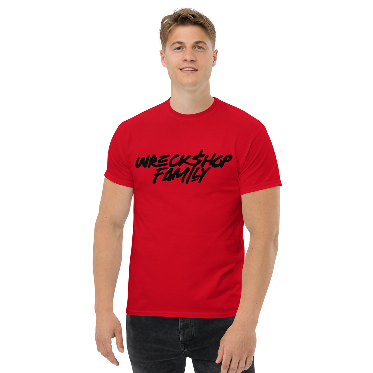 Wreckshop Family Black Letters Men's classic tee